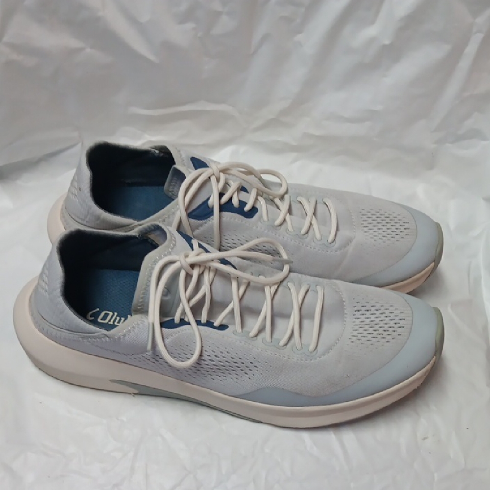Olukai Gray-Blue Sneakers with Cushioned Sole and Knit Upper Men's Size 11.5